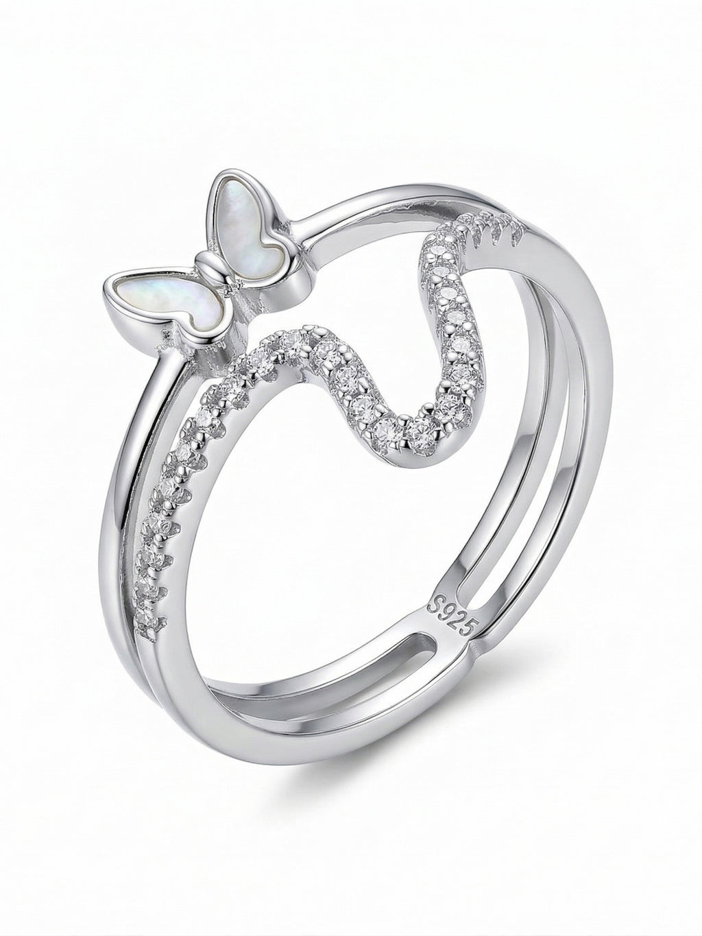 Butterfly Shimmer Layered Ring