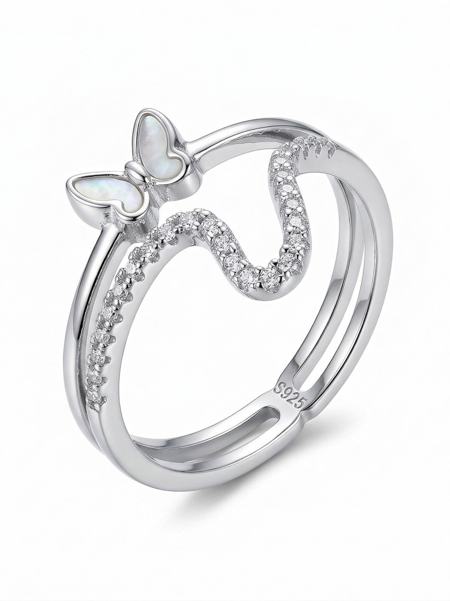 Butterfly Shimmer Layered Ring