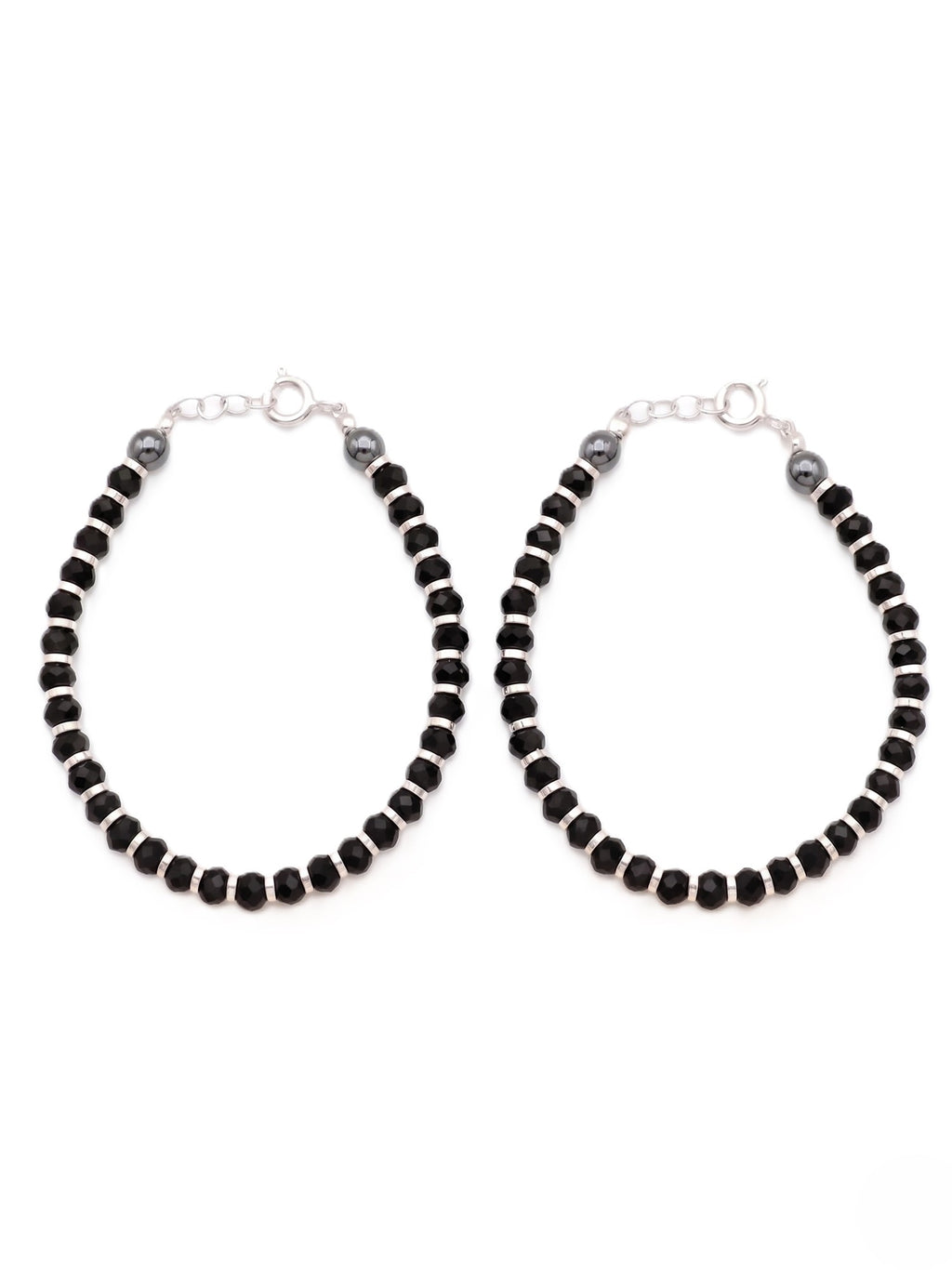 Black Crystal & Hematite Baby Bracelet Set