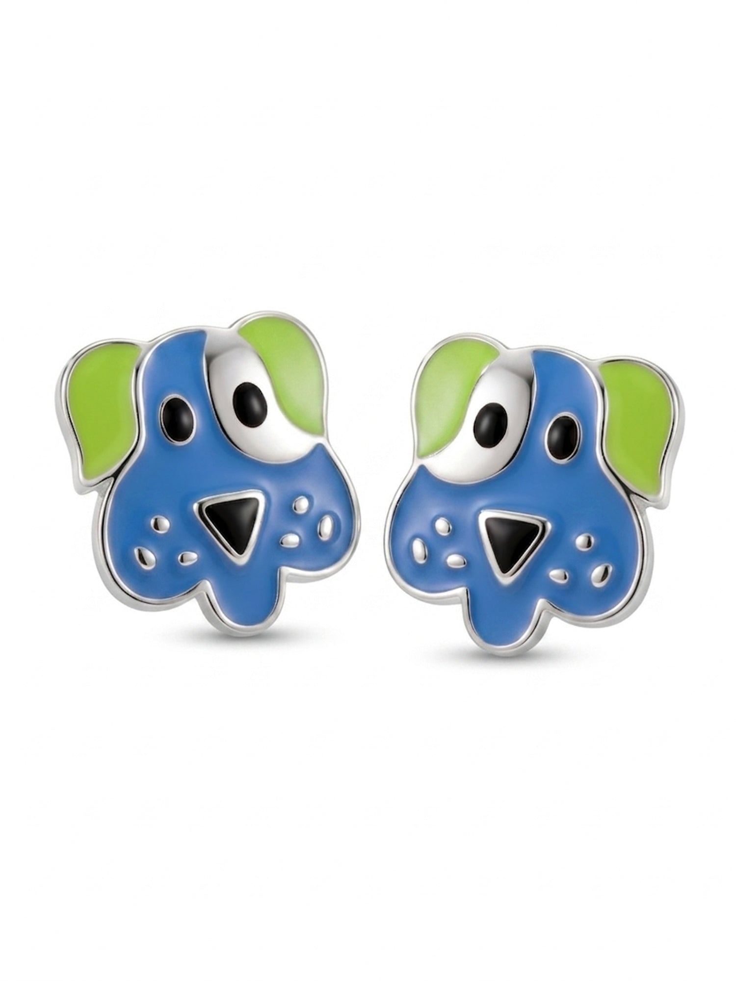 Vibrant Blue & Lime Puppy Studs