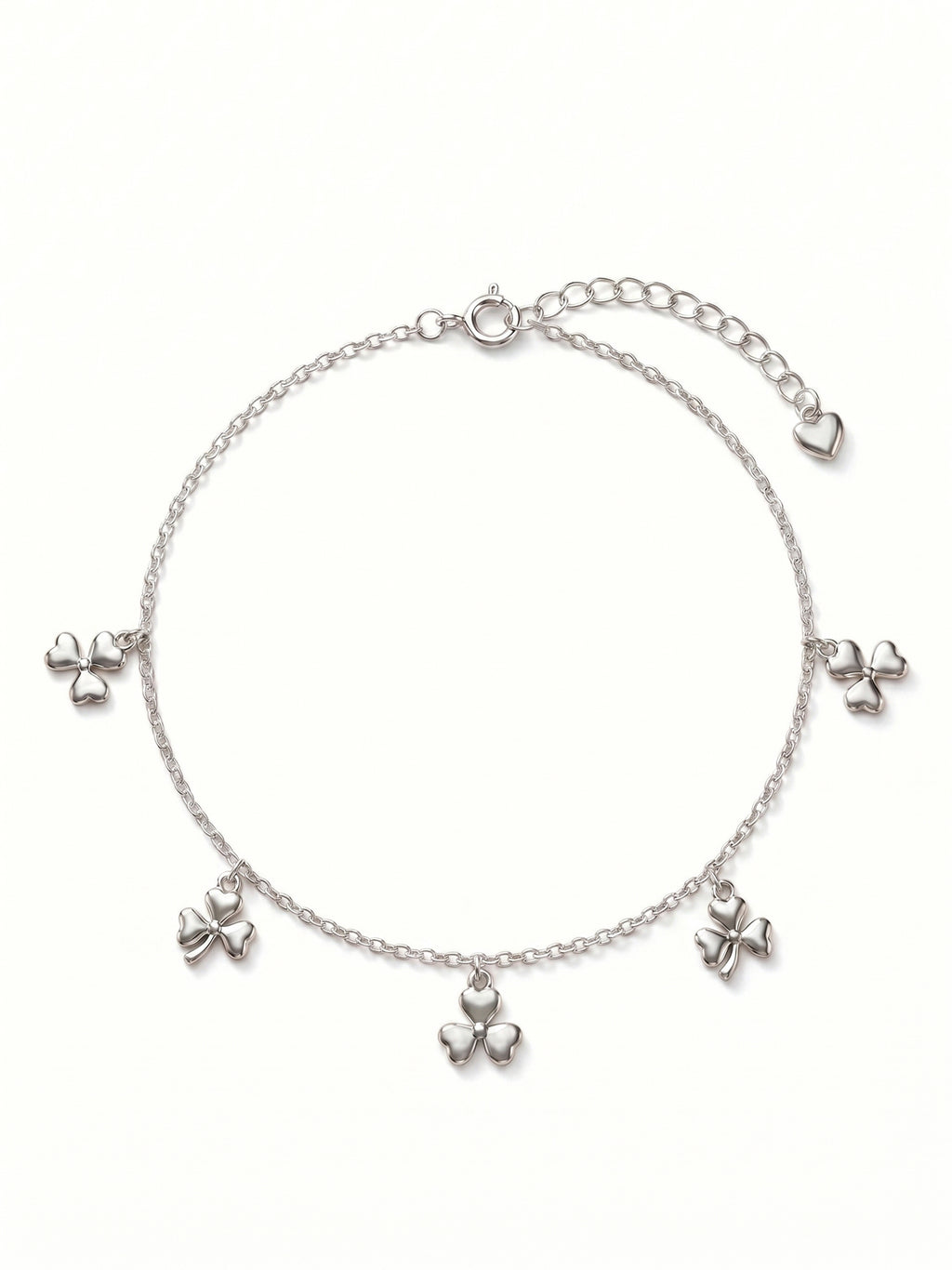 Three-Leaf Clover Charm Anklet