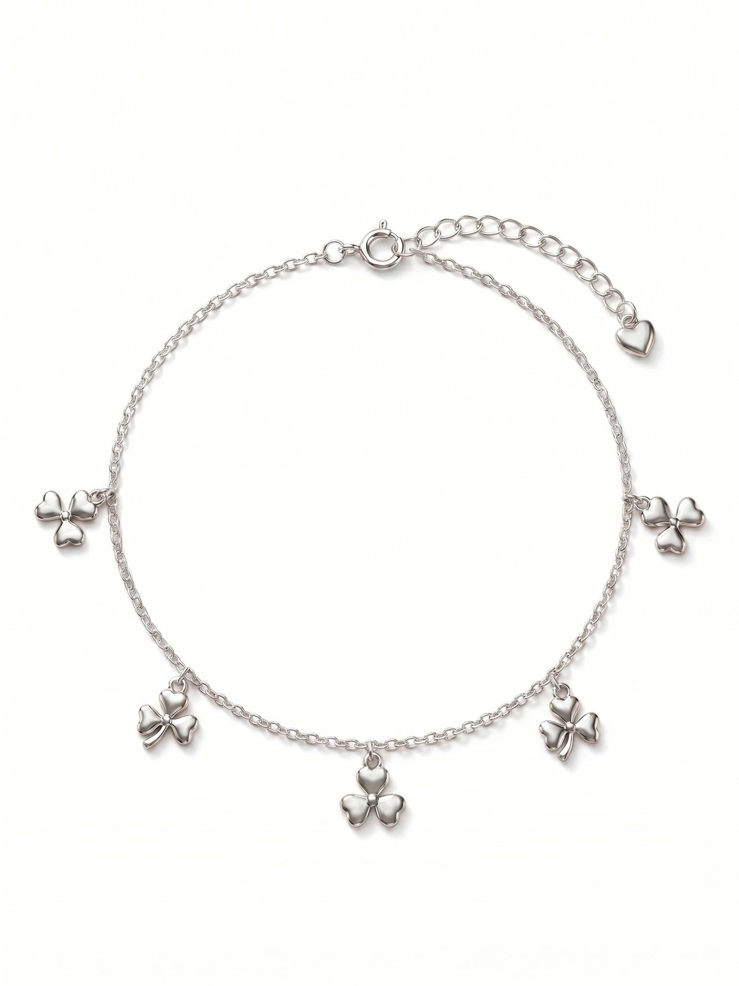 Three-Leaf Clover Charm Anklet