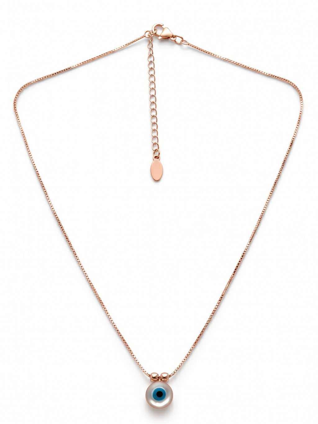 Evil Eye Pendant Necklace in Rose Gold
