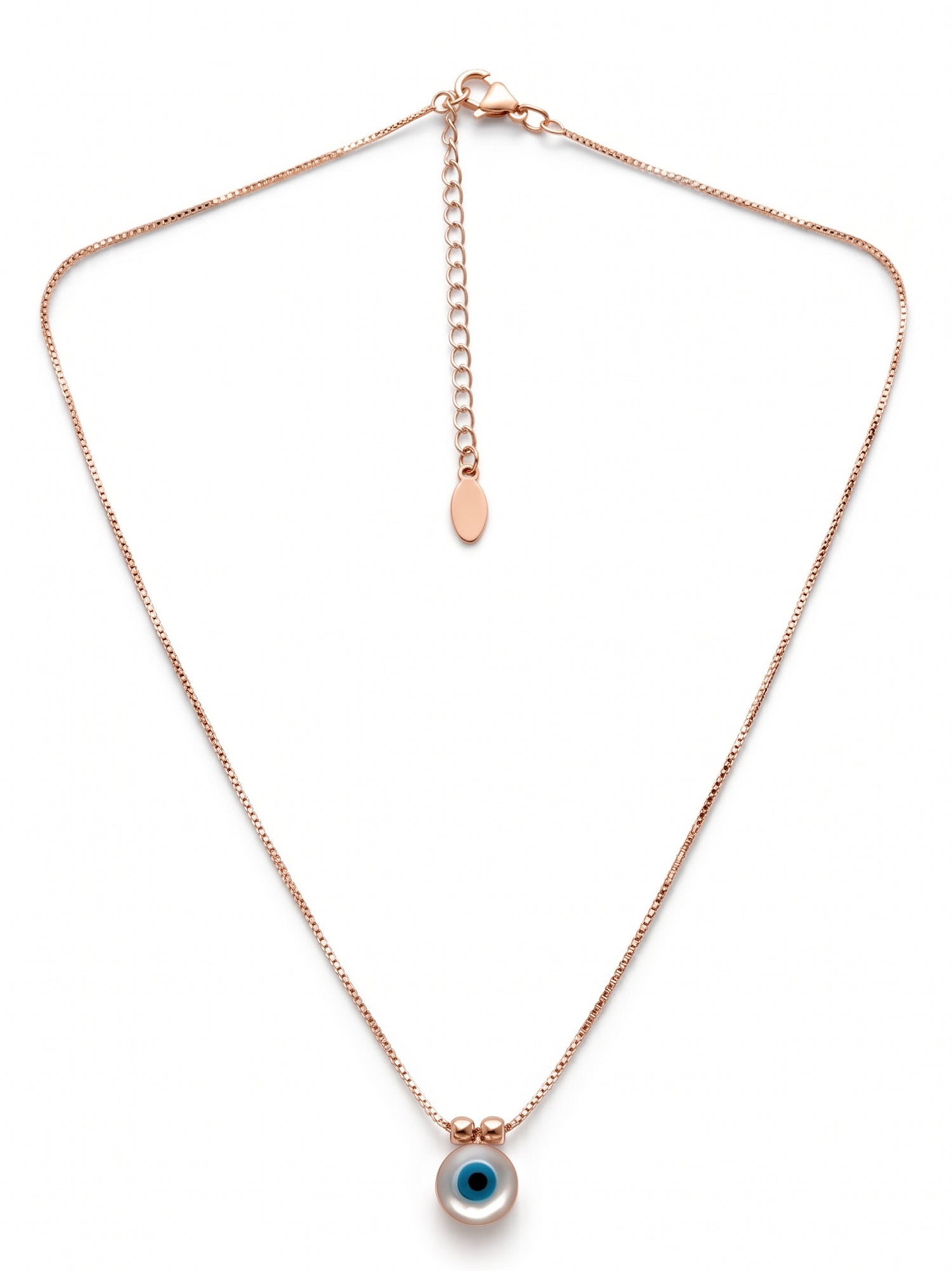 Evil Eye Pendant Necklace in Rose Gold