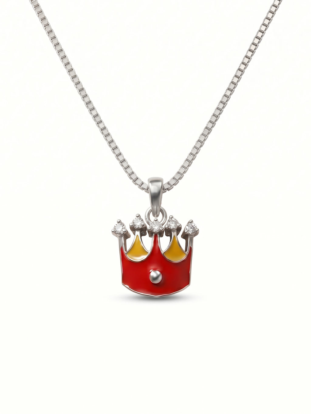 Kids Royal Enamel Crown Pendant Necklace