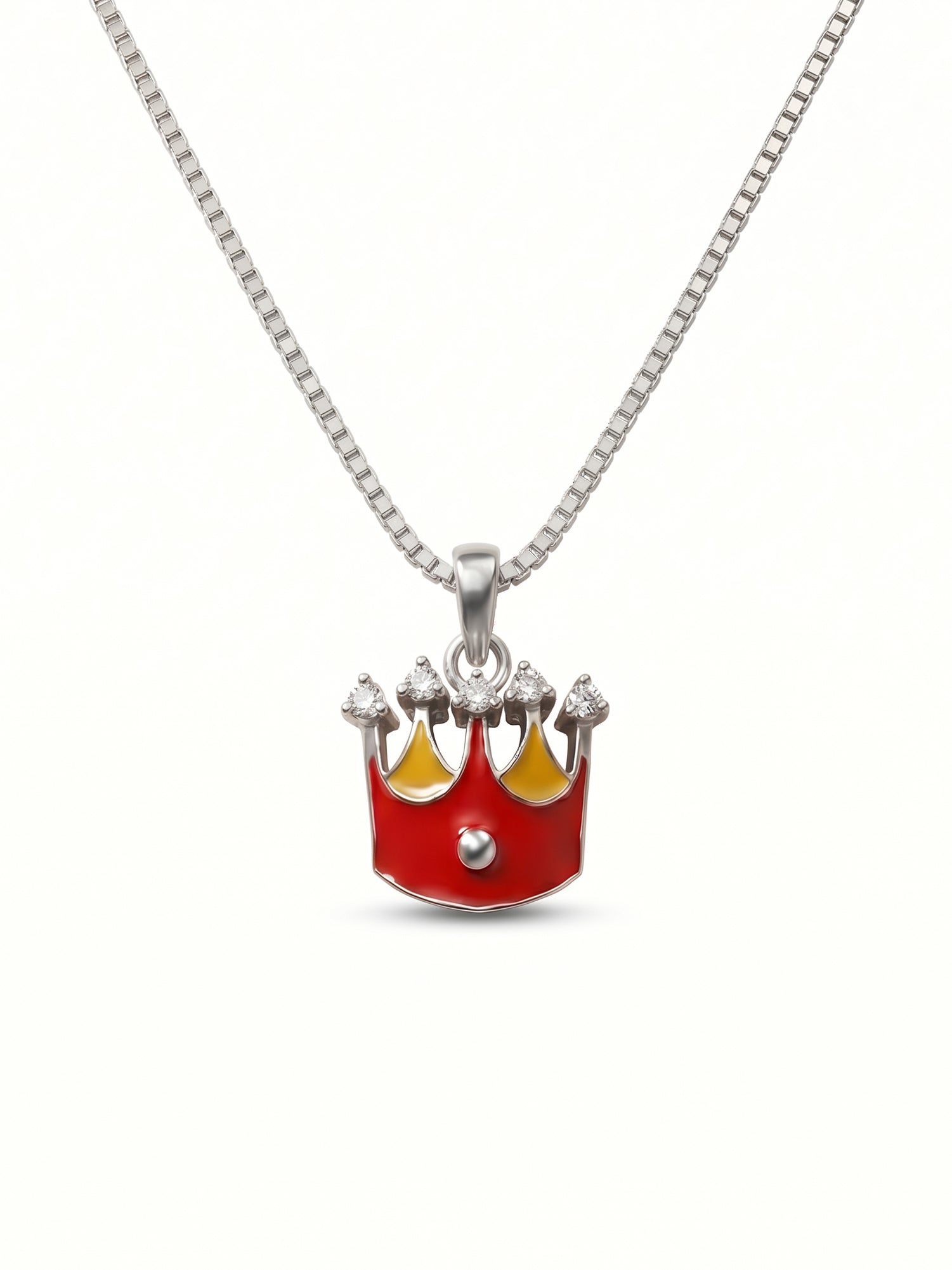 Kids Royal Enamel Crown Pendant Necklace
