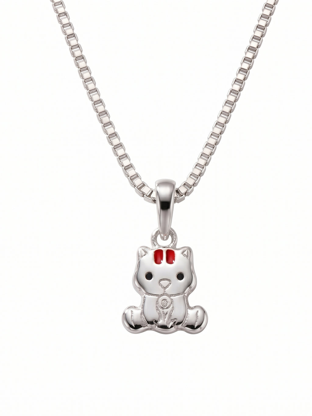 Kids Cute Sitting Kitty Pendant Necklace