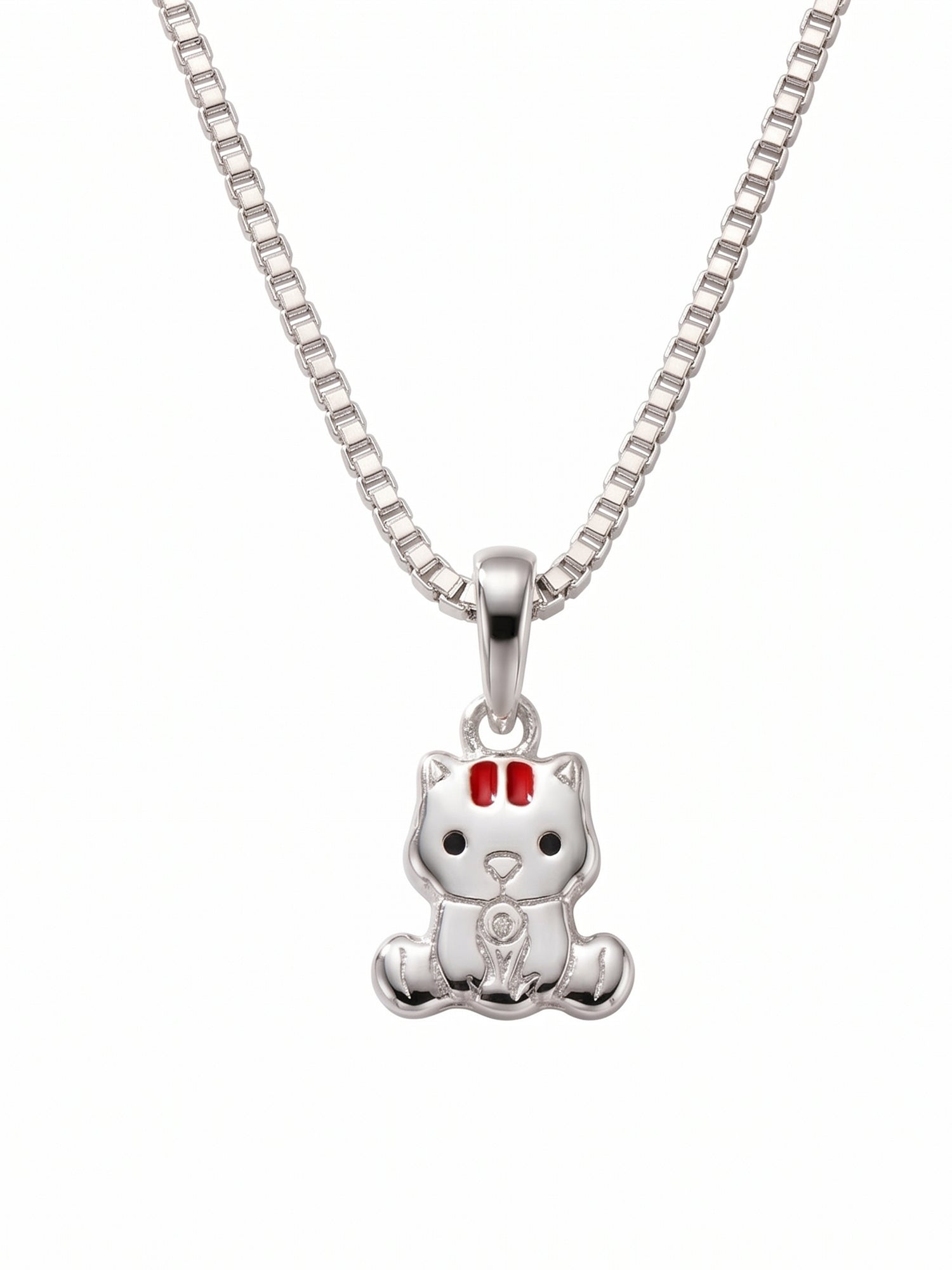 Kids Cute Sitting Kitty Pendant Necklace