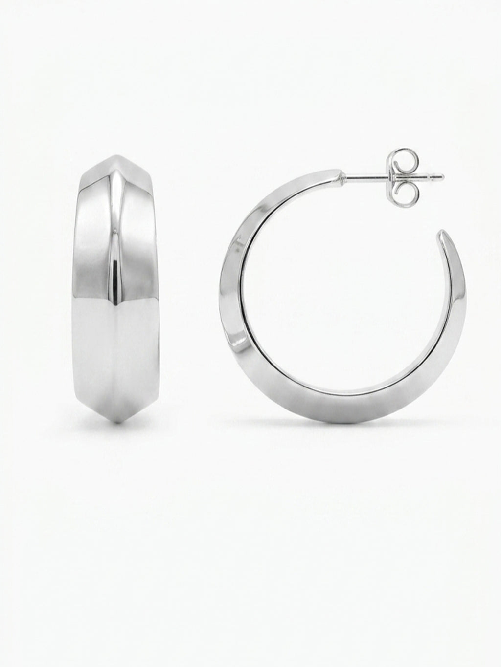 Sculptural Domed Open Hoop Studs