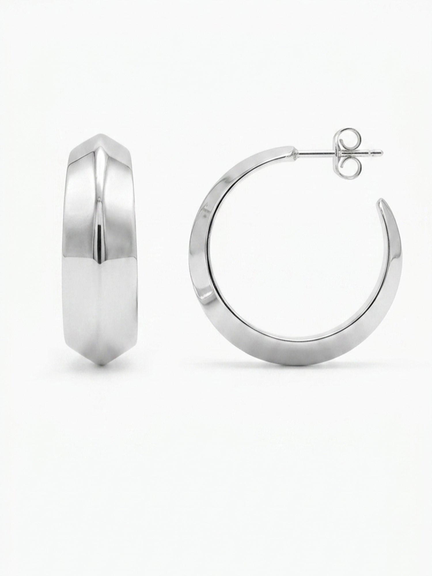 Sculptural Domed Open Hoop Studs