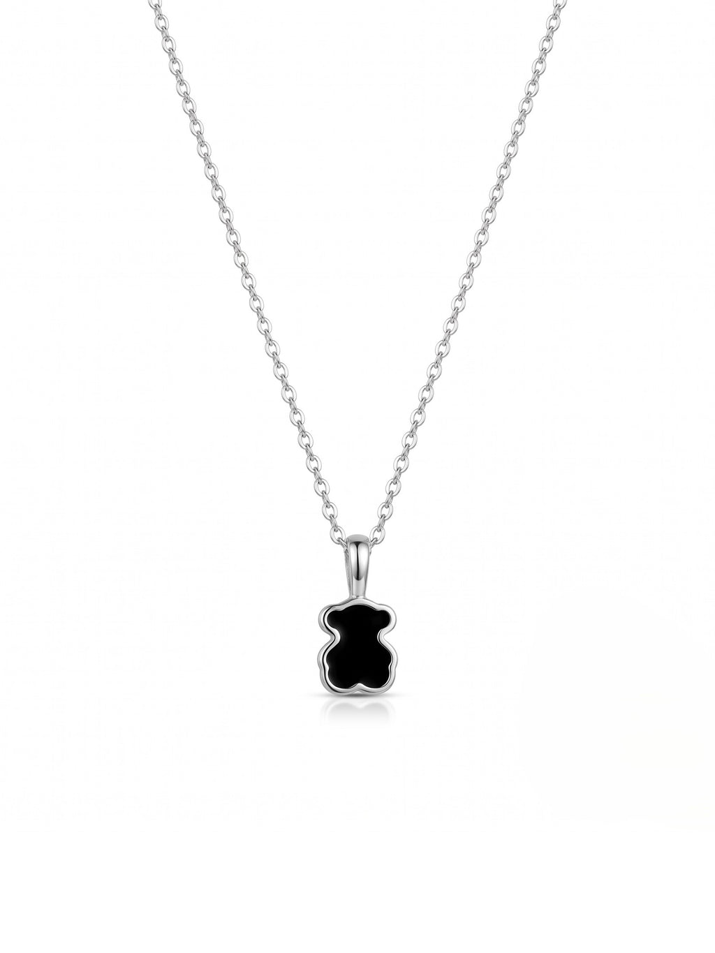 The Onyx Silhouette Bear Pendant Necklace