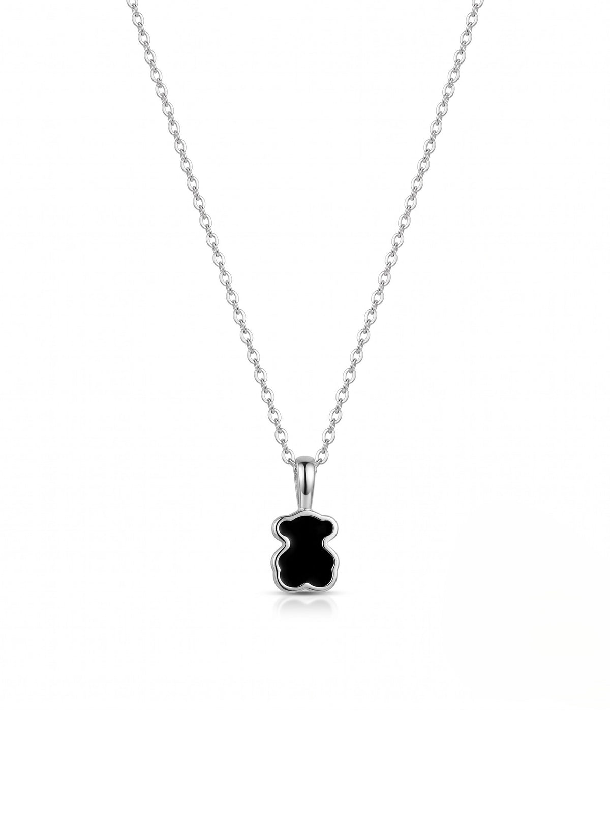 The Onyx Silhouette Bear Pendant Necklace