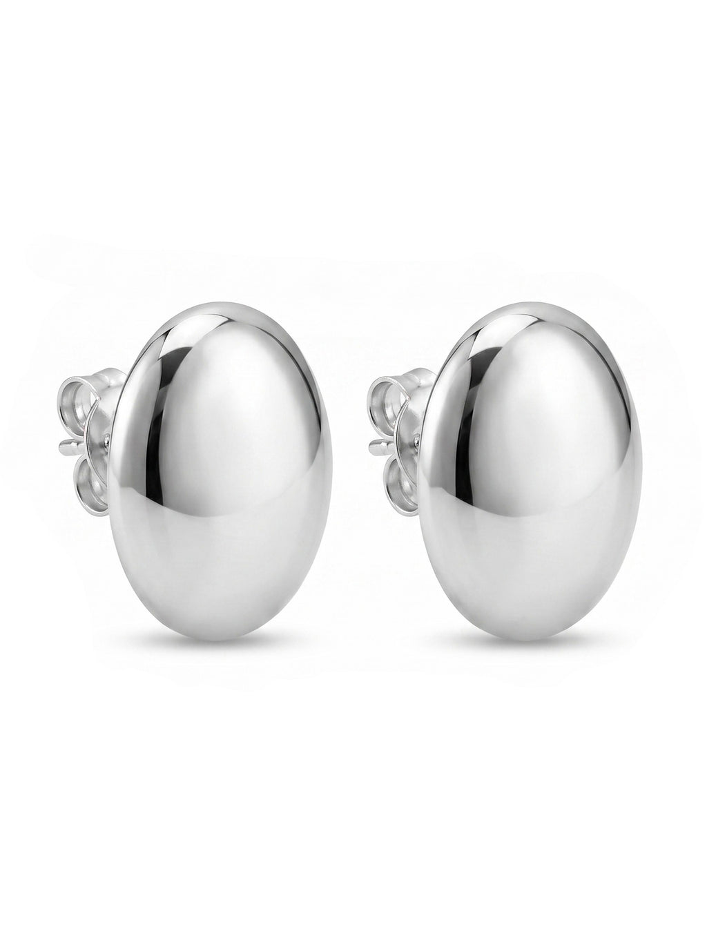 Sculptural Domed Oval Stud Earrings