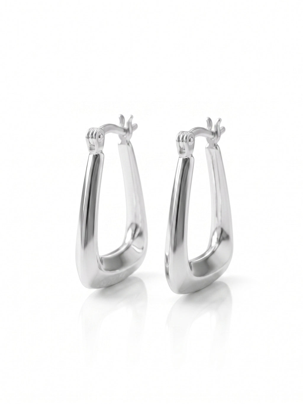 Trapezoid Sculptural Hoop Earrings