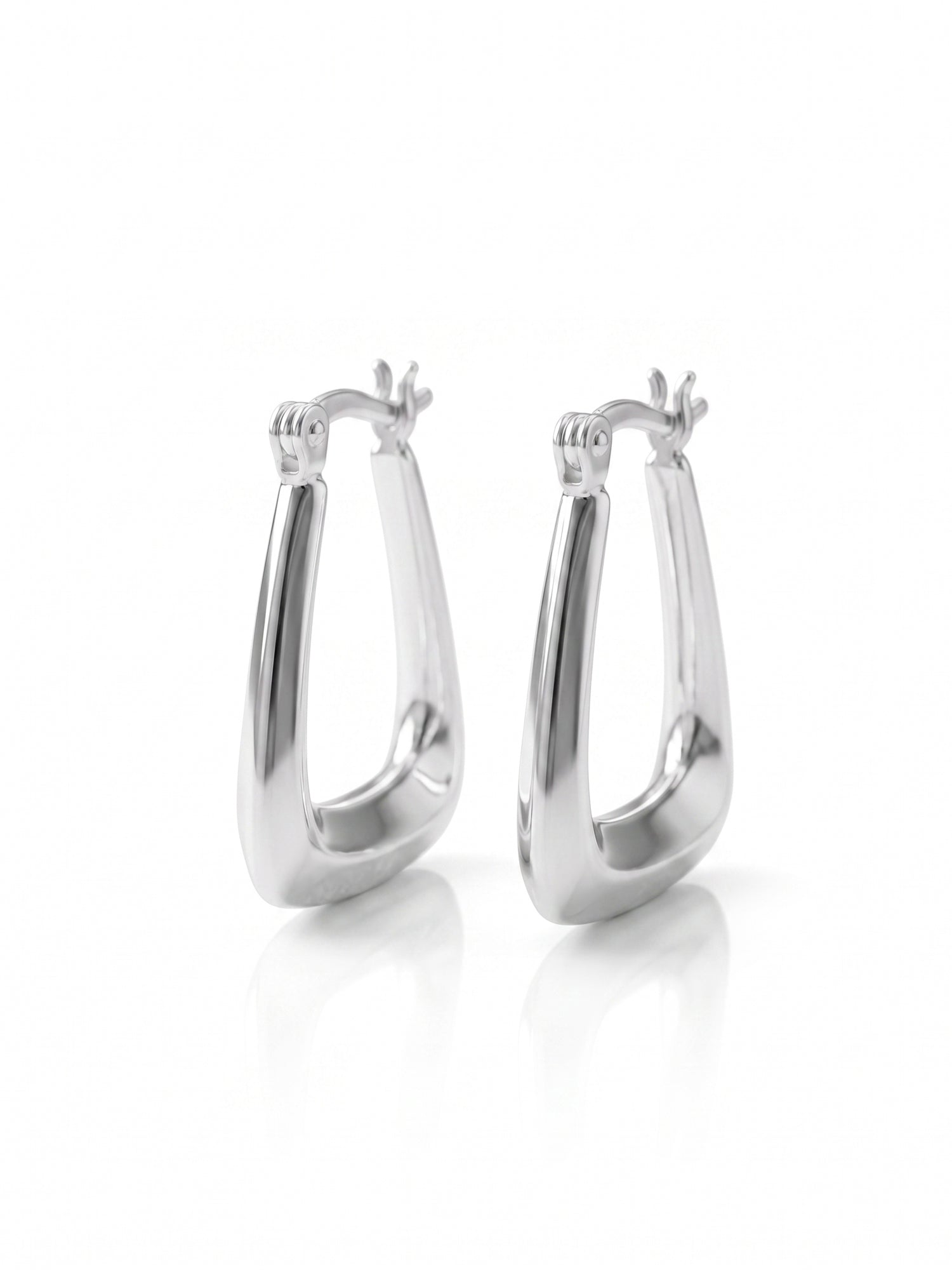 Trapezoid Sculptural Hoop Earrings