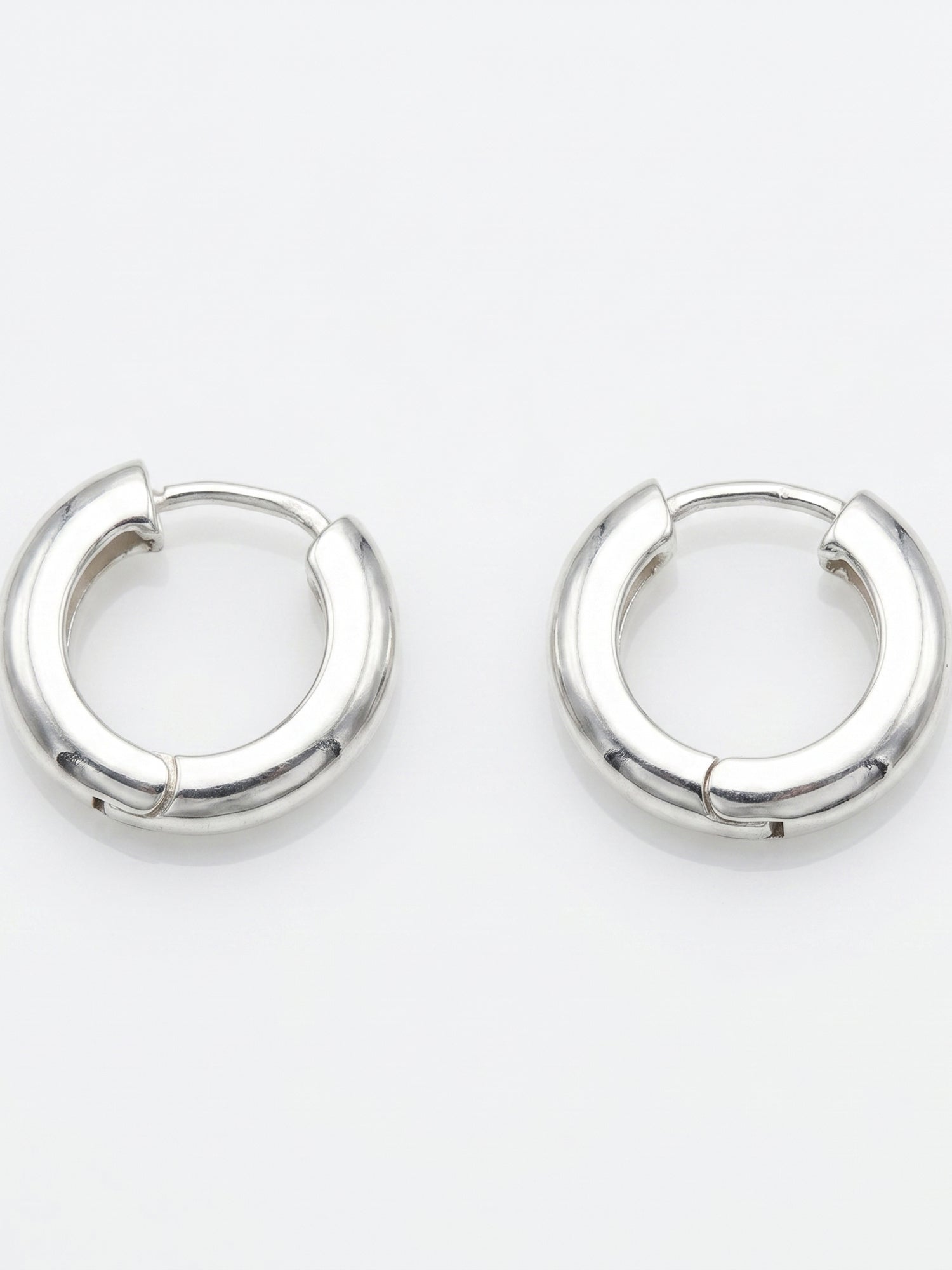 Polished High-Shine Huggie Hoops