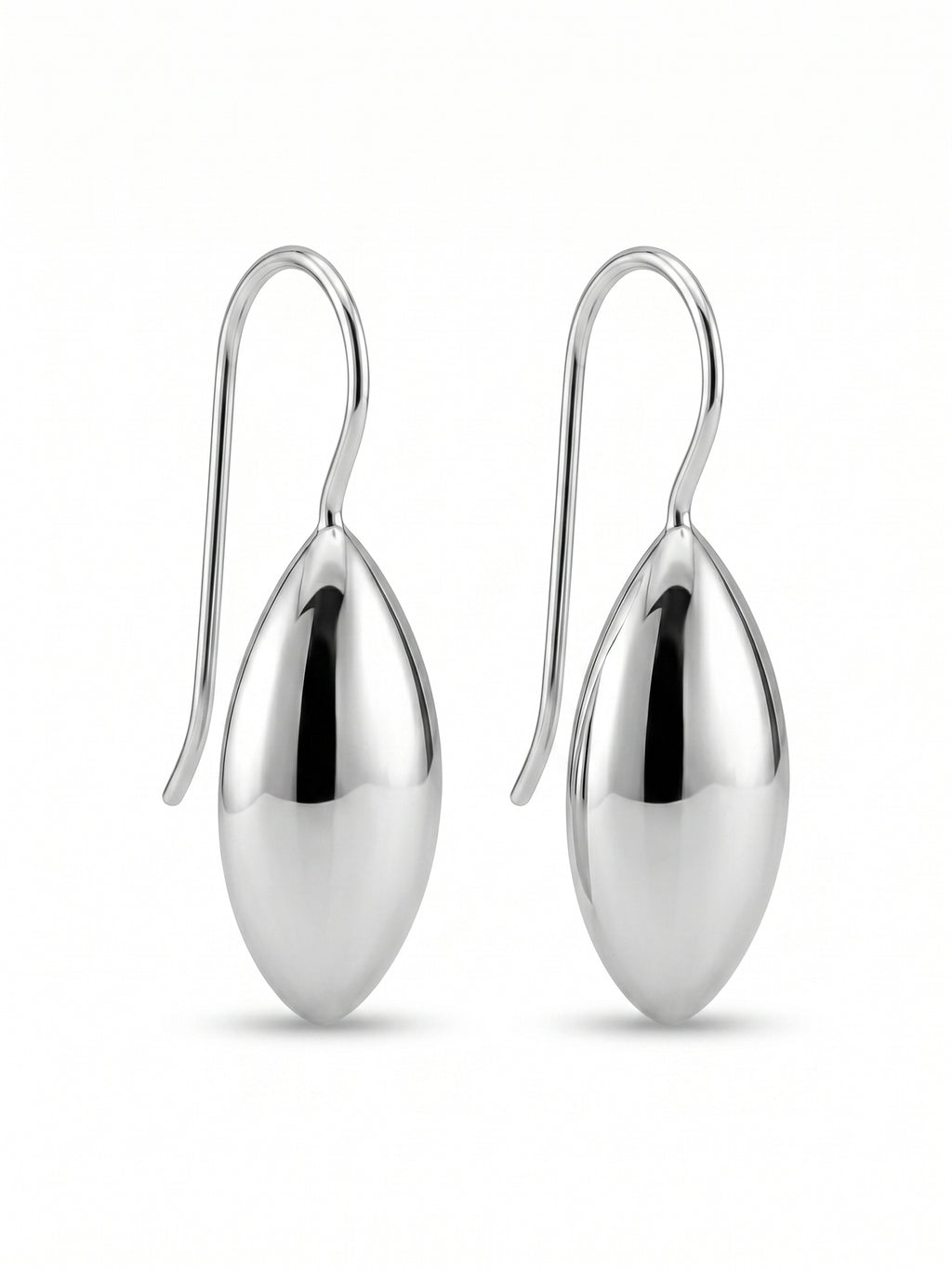 Sculptural Domed Teardrop Hook Earrings