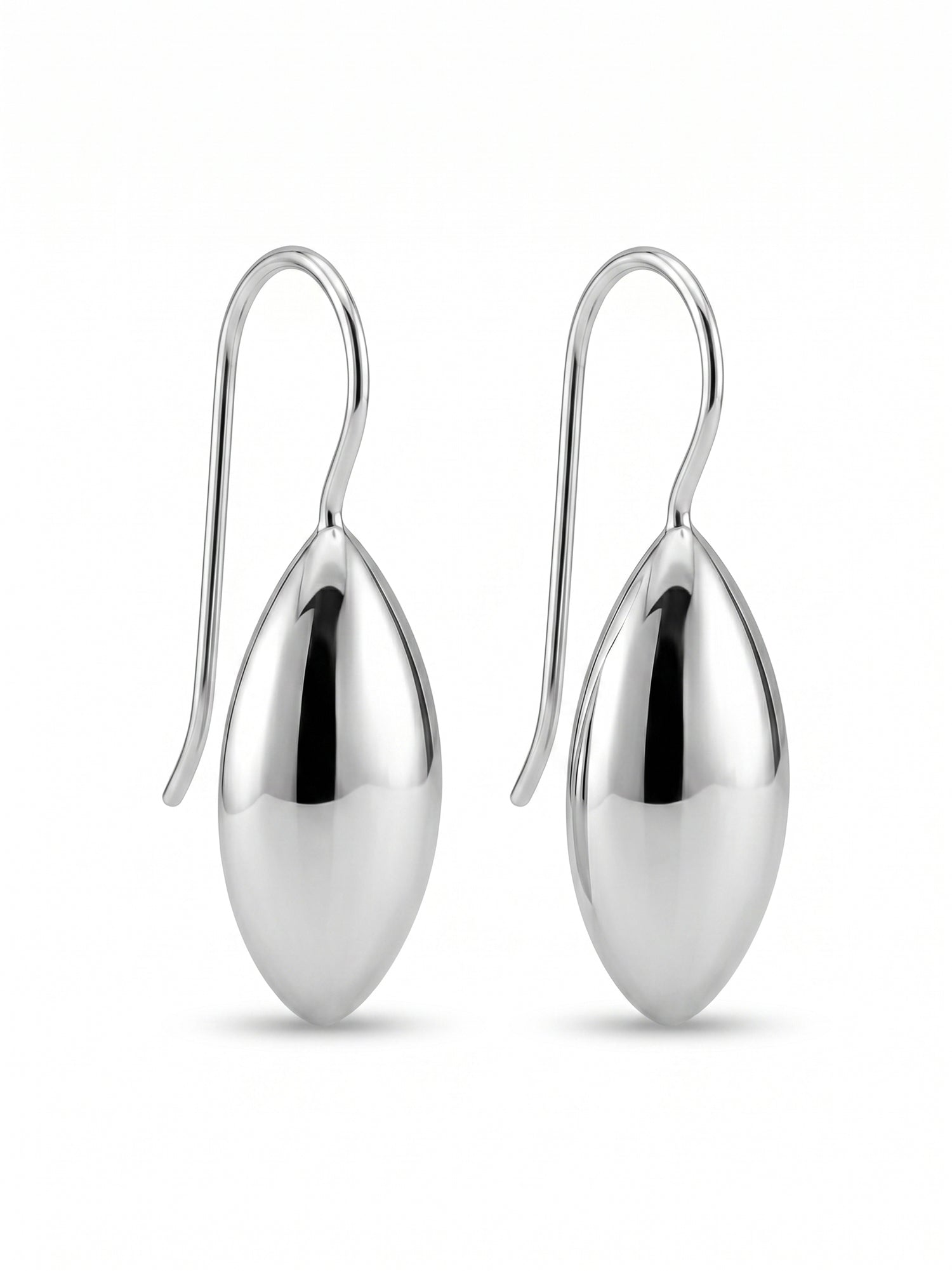 Sculptural Domed Teardrop Hook Earrings