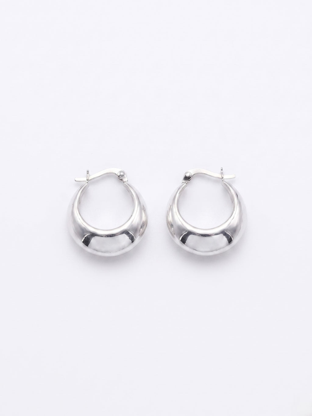 Sculptural Domed Graduated Hoop Earrings