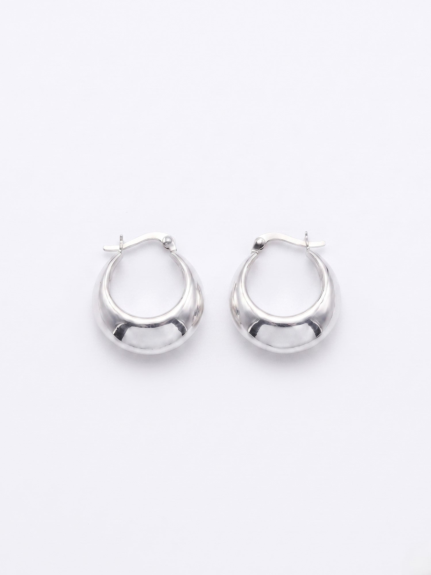 Sculptural Domed Graduated Hoop Earrings