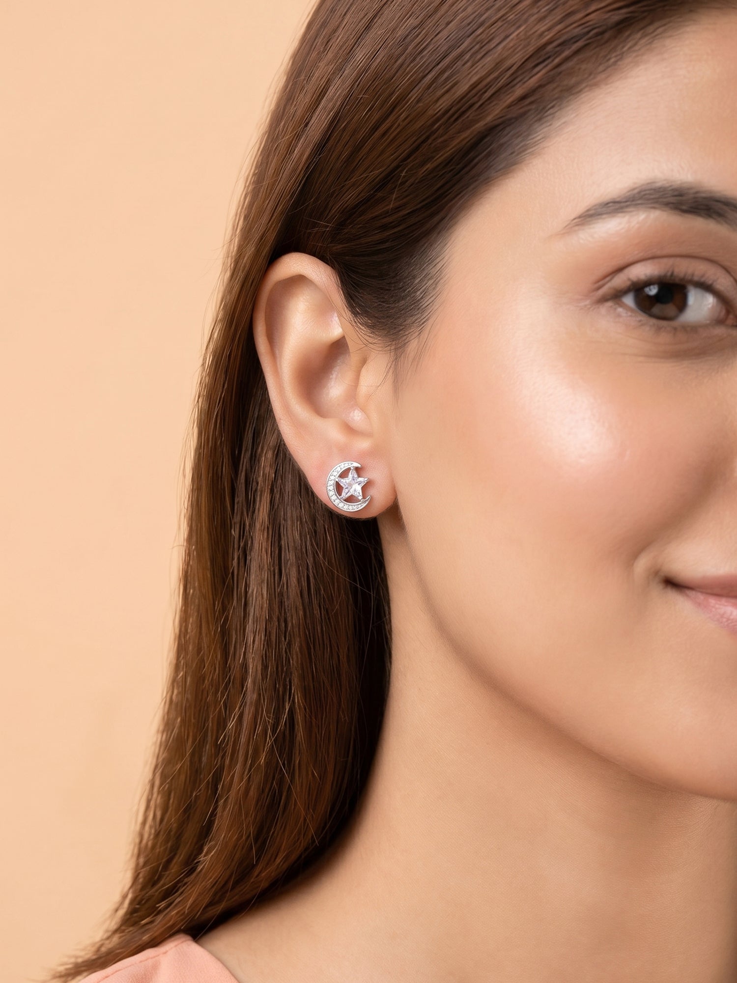 Celestial Crescent Star Studs