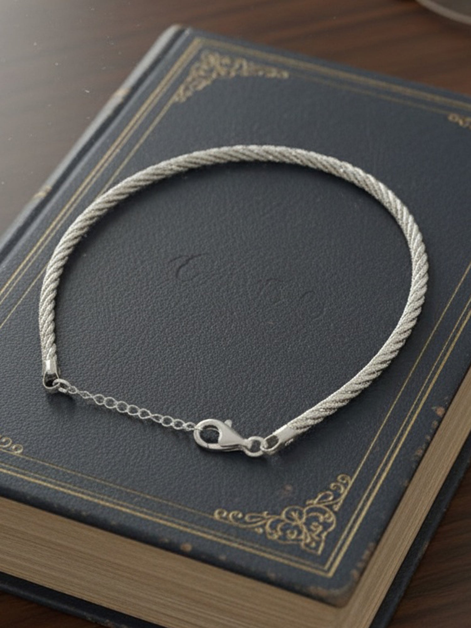 Radiant Rope Silver Anklet