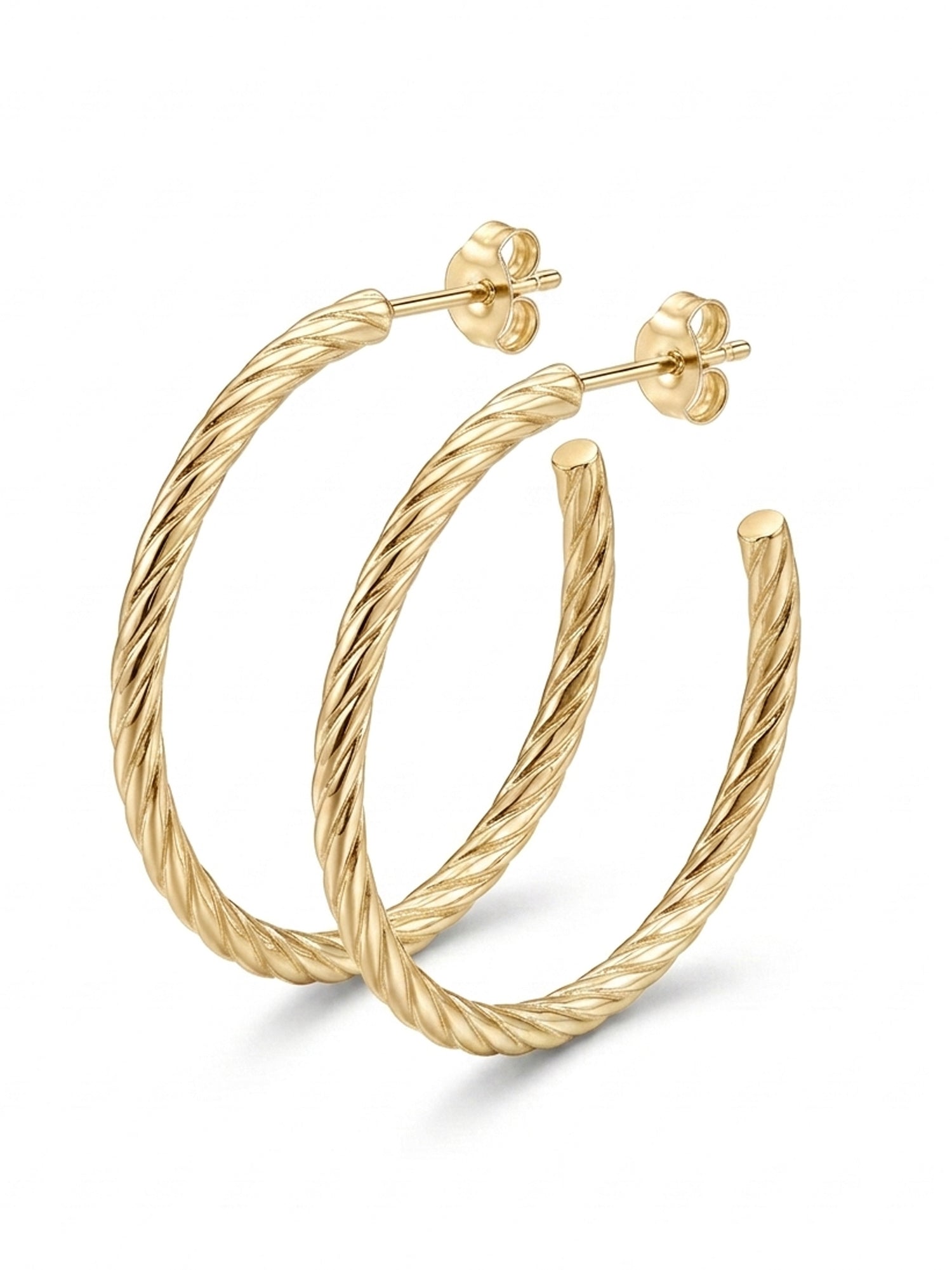 Gilded Spiral C-Hoops