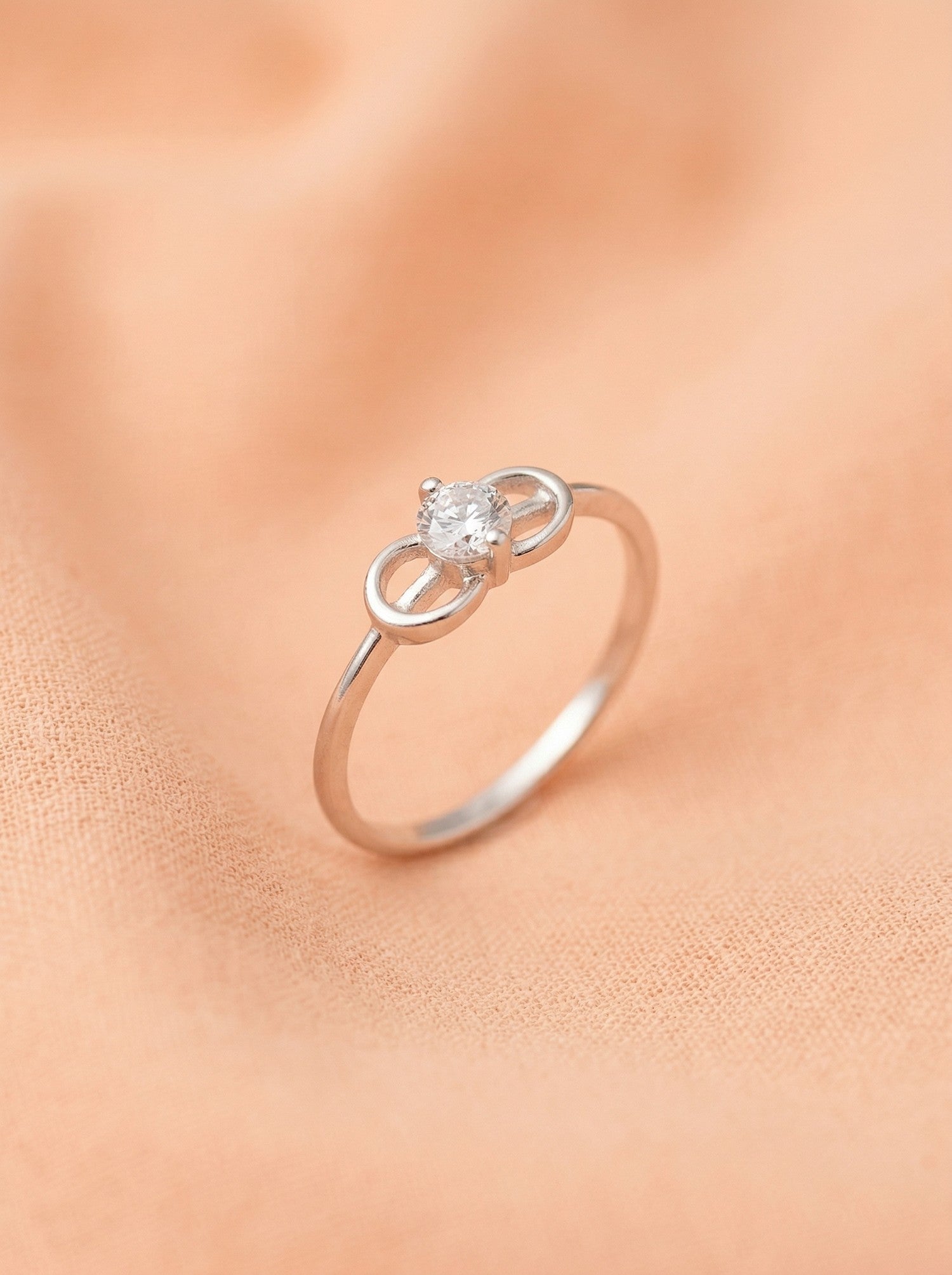 Silver Infinity Sparkle Solitaire Ring