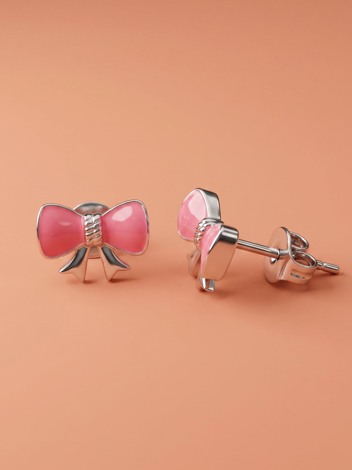 Fuchsia Bow-Knot Studs