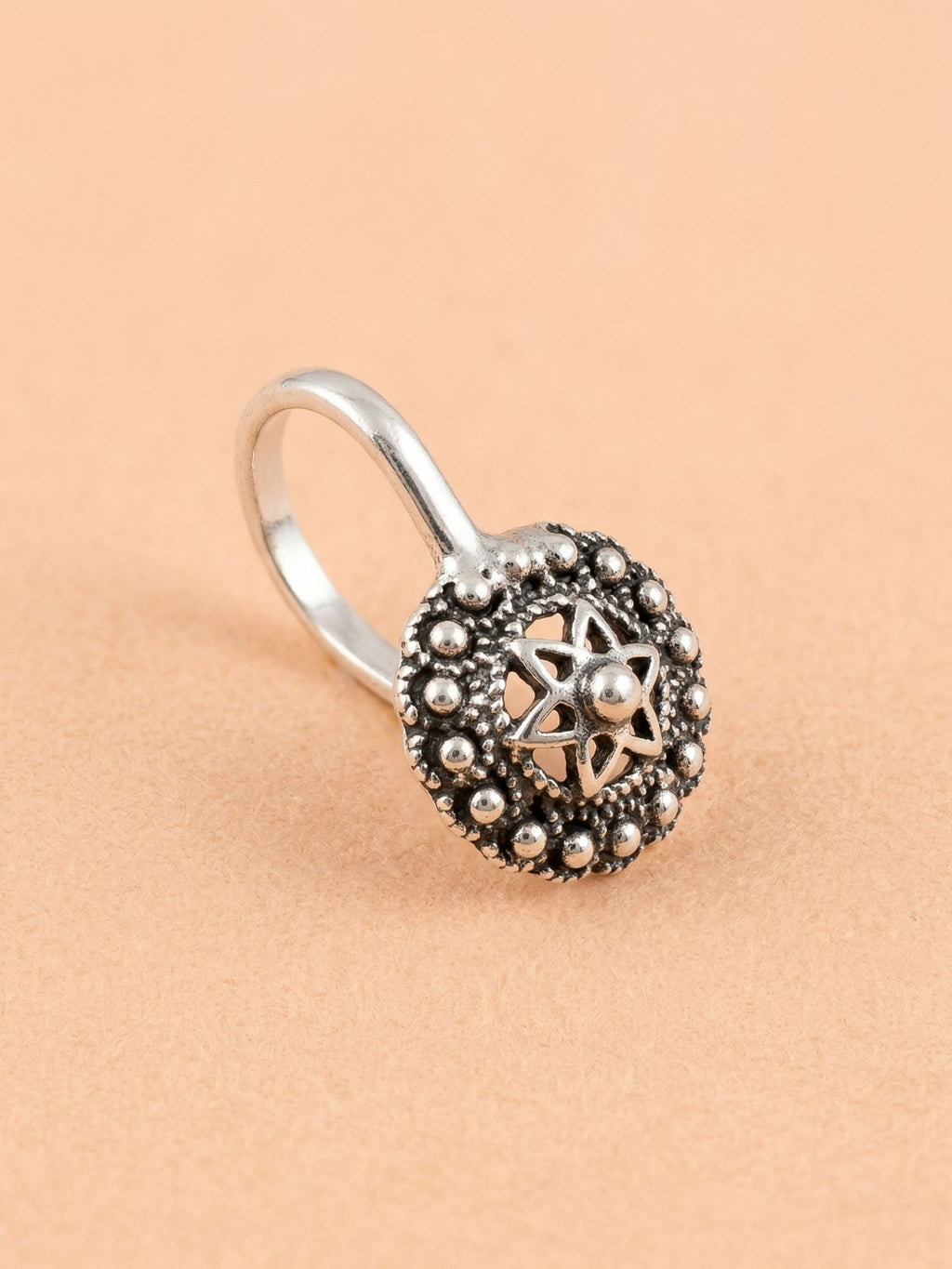 Oxidized Stellar Mandala Nose Pin