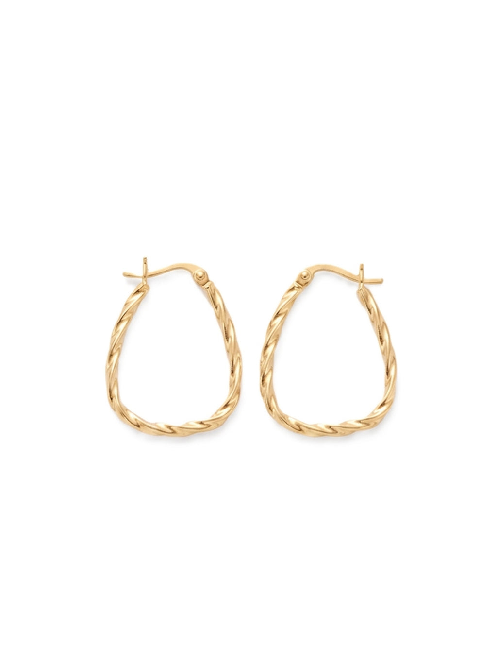 Gilded Twisted Triangular Hoops