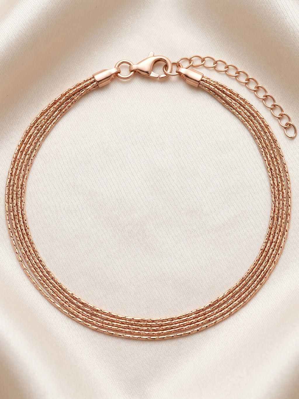Roseate Intricate Multi-Strand Mesh Bracelet