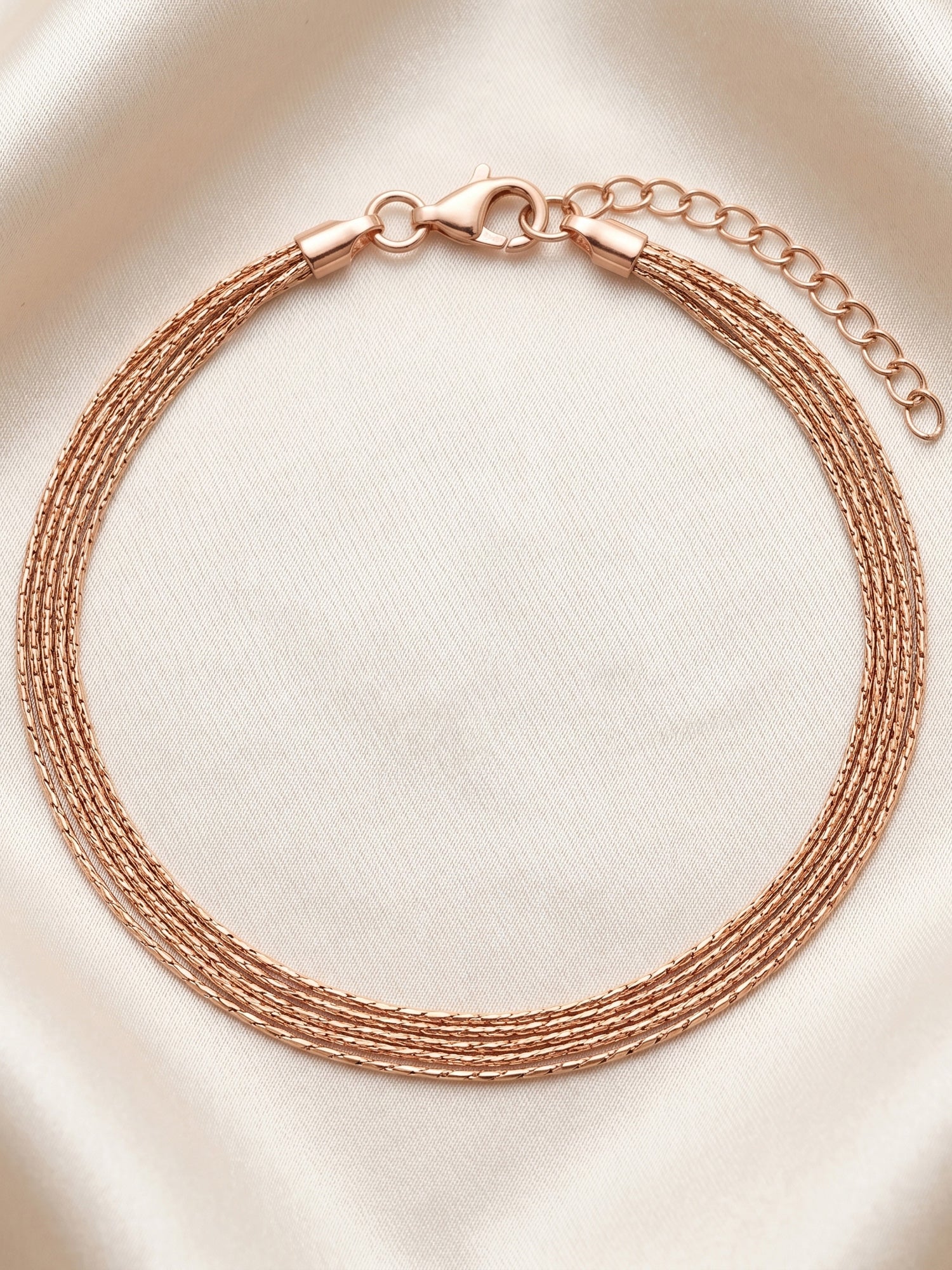 Roseate Intricate Multi-Strand Mesh Bracelet