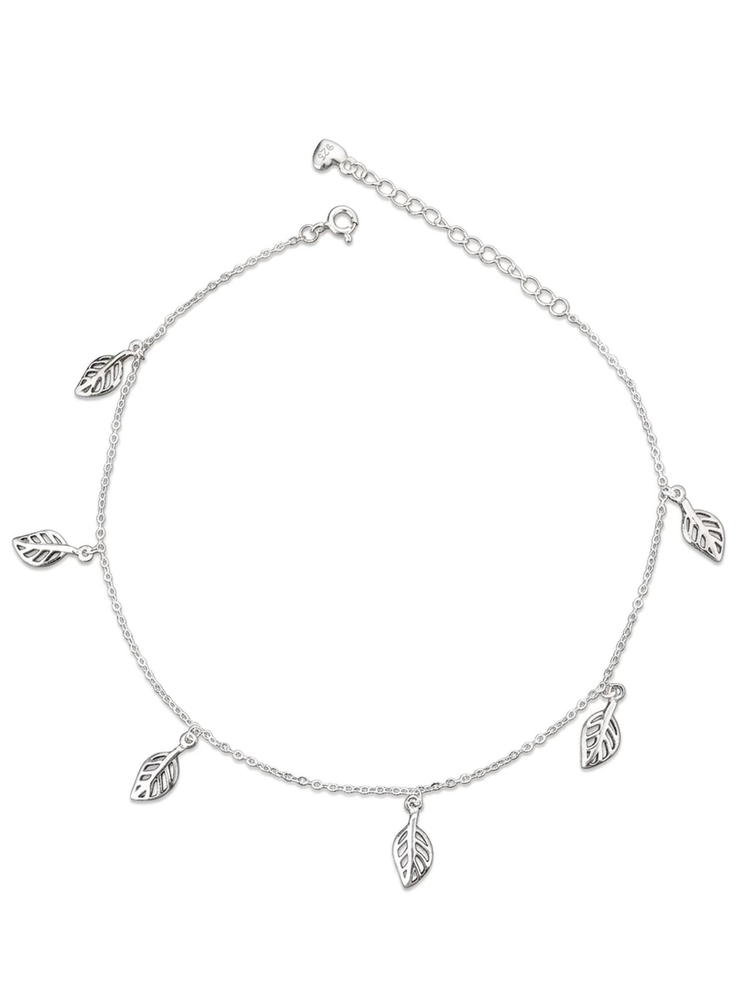 Hollow Leaf Charm Anklet