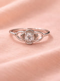 Floral Petal Solitaire Ring