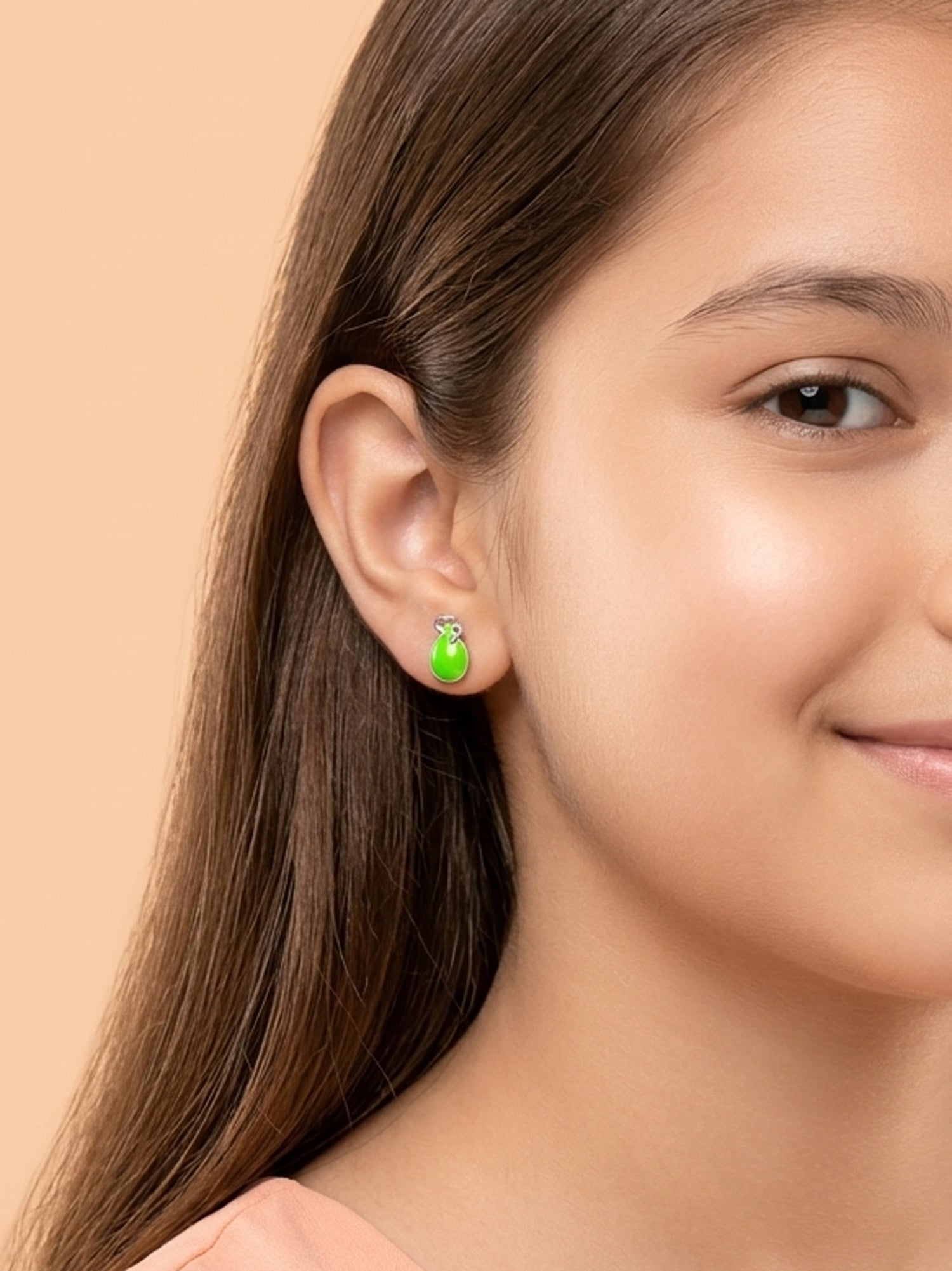 Electric Lime Balloon Studs