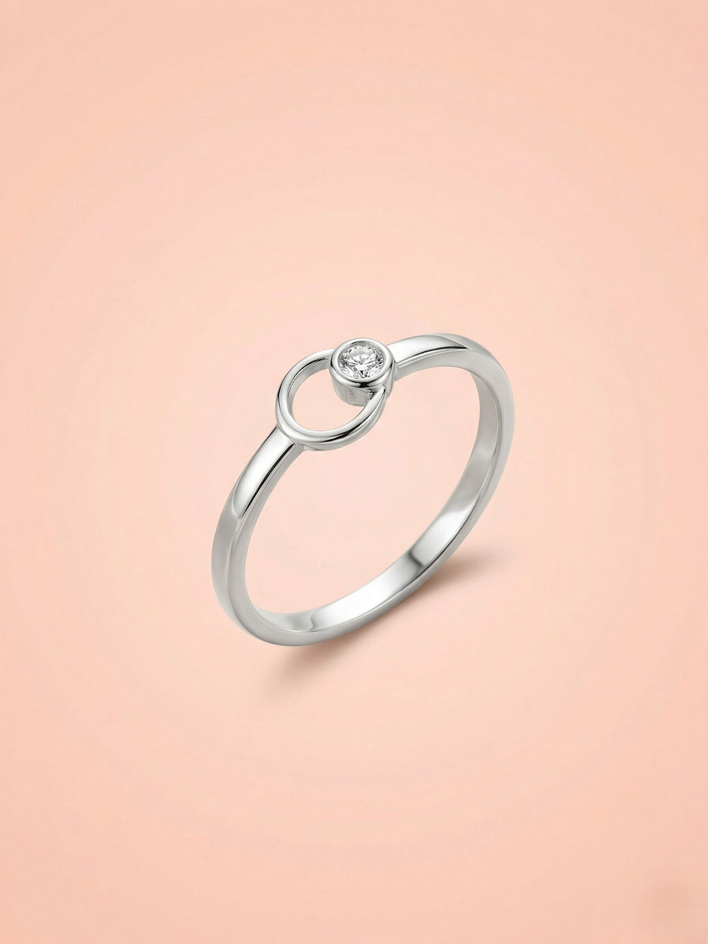 Silver Halo Bezel Solitaire Ring