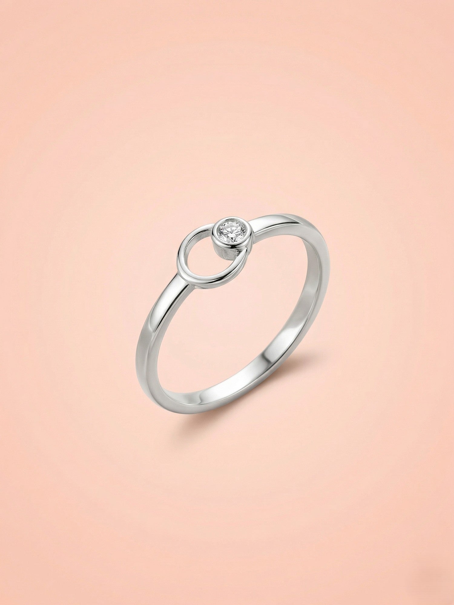 Silver Halo Bezel Solitaire Ring