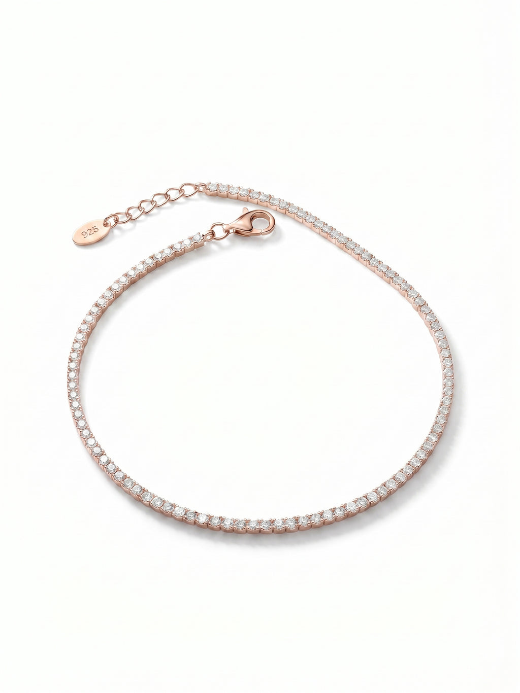Rosé Sparkle Cubic Zirconia Tennis Anklet