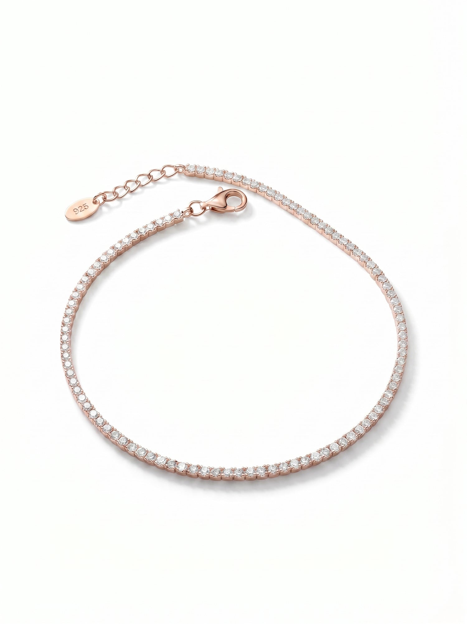 Rosé Sparkle Cubic Zirconia Tennis Anklet