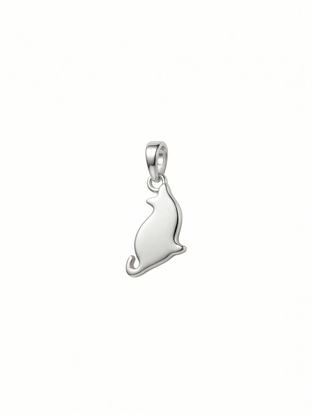 Kids Sitting Cat Silhouette Pendant