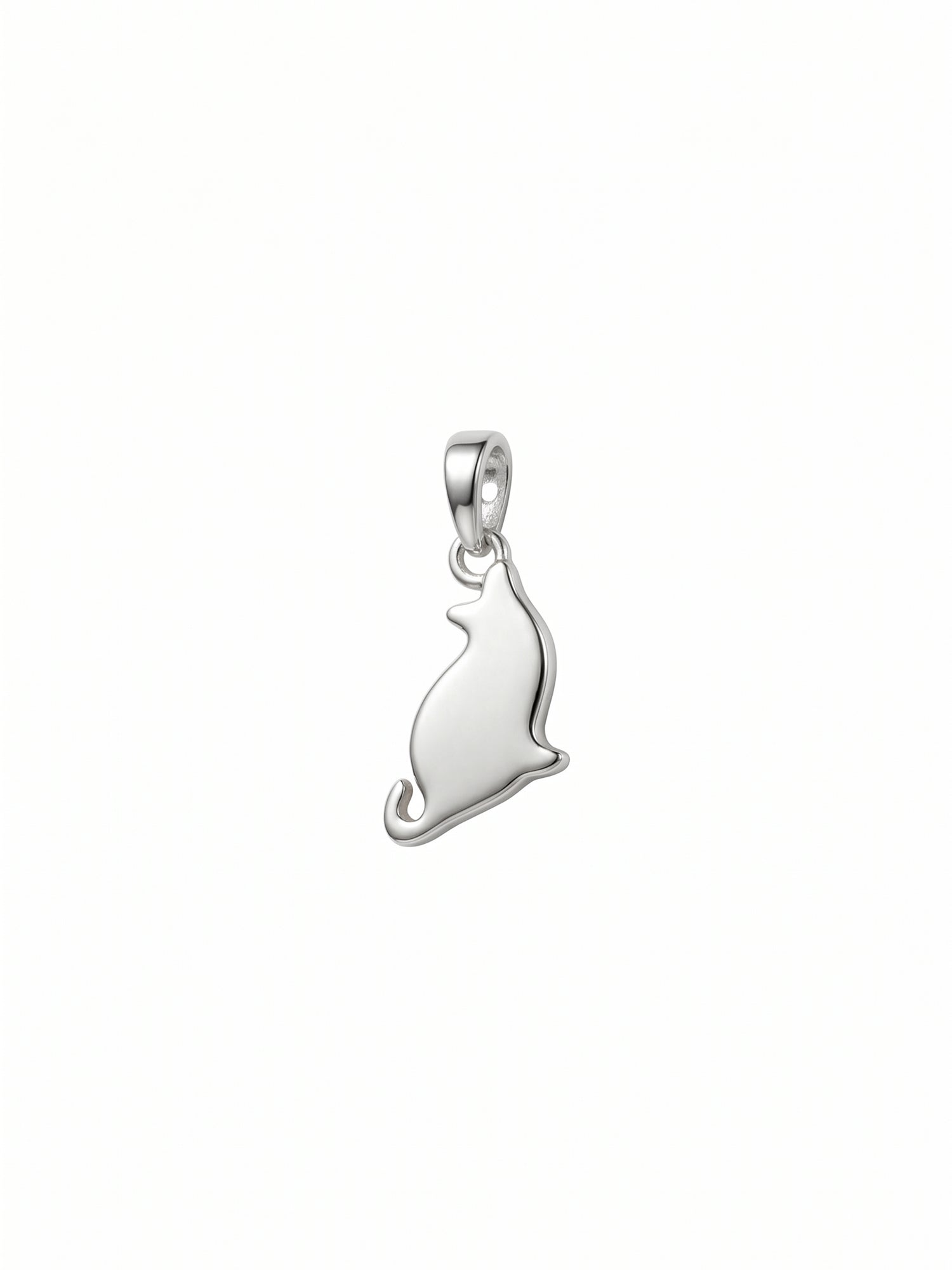 Kids Sitting Cat Silhouette Pendant