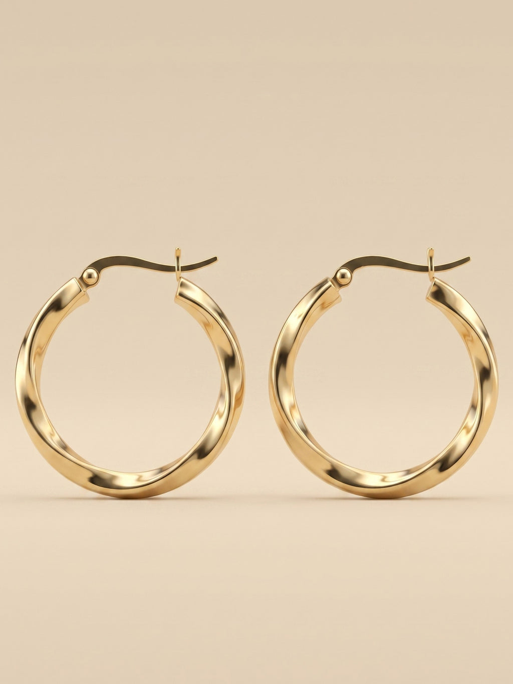 Gilded Twisted Horizon Hoops