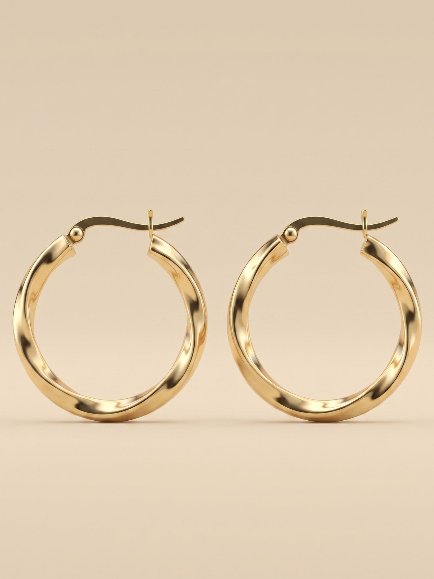 Gilded Twisted Horizon Hoops