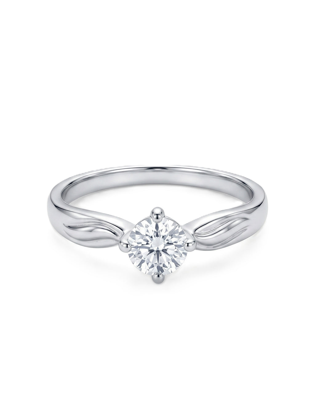 Silver Ethereal Scroll Solitaire Ring