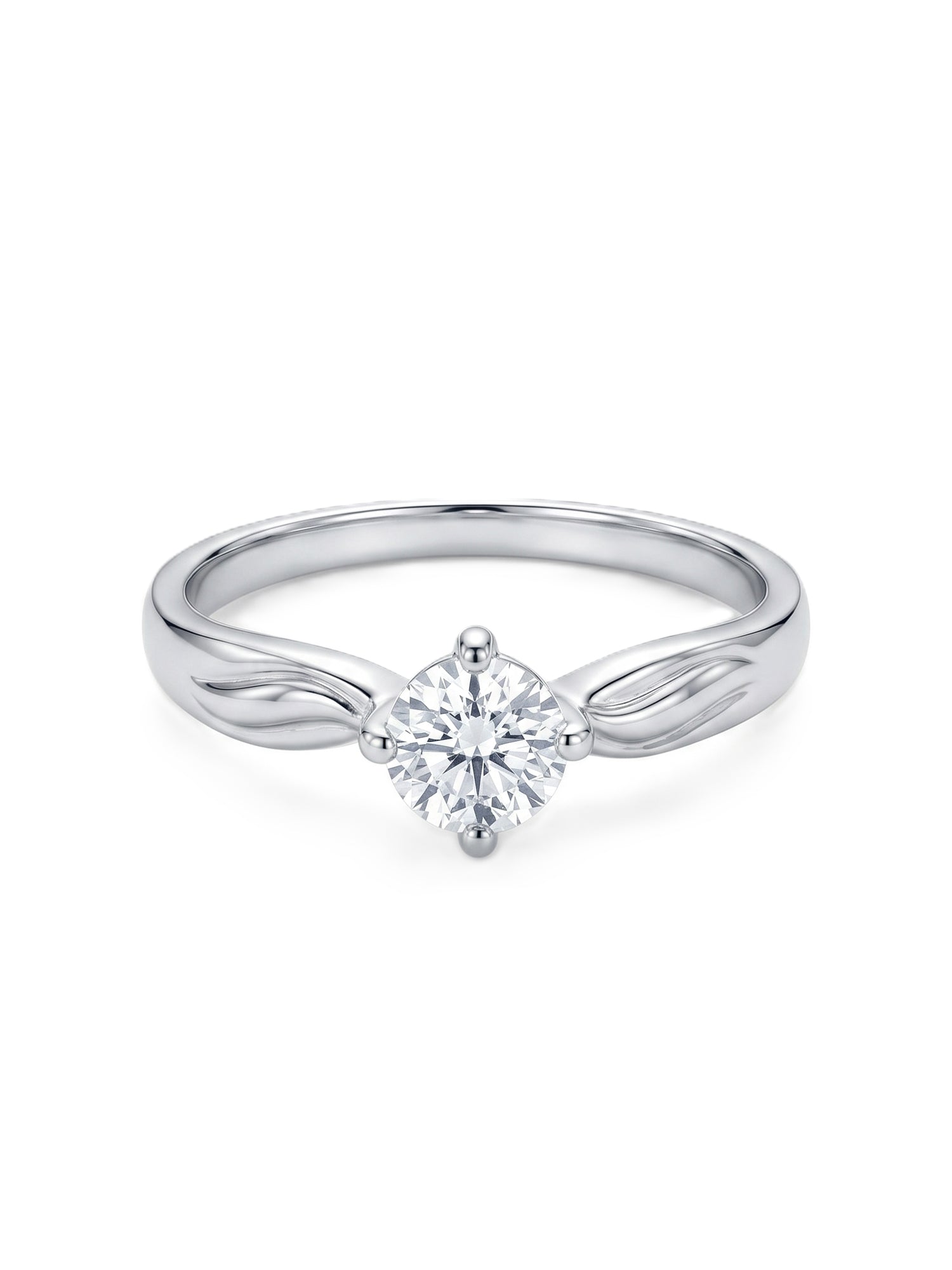 Silver Ethereal Scroll Solitaire Ring