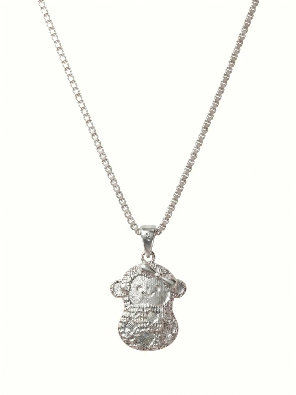 Engraved Teddy Girl Pendant Necklace for Kids