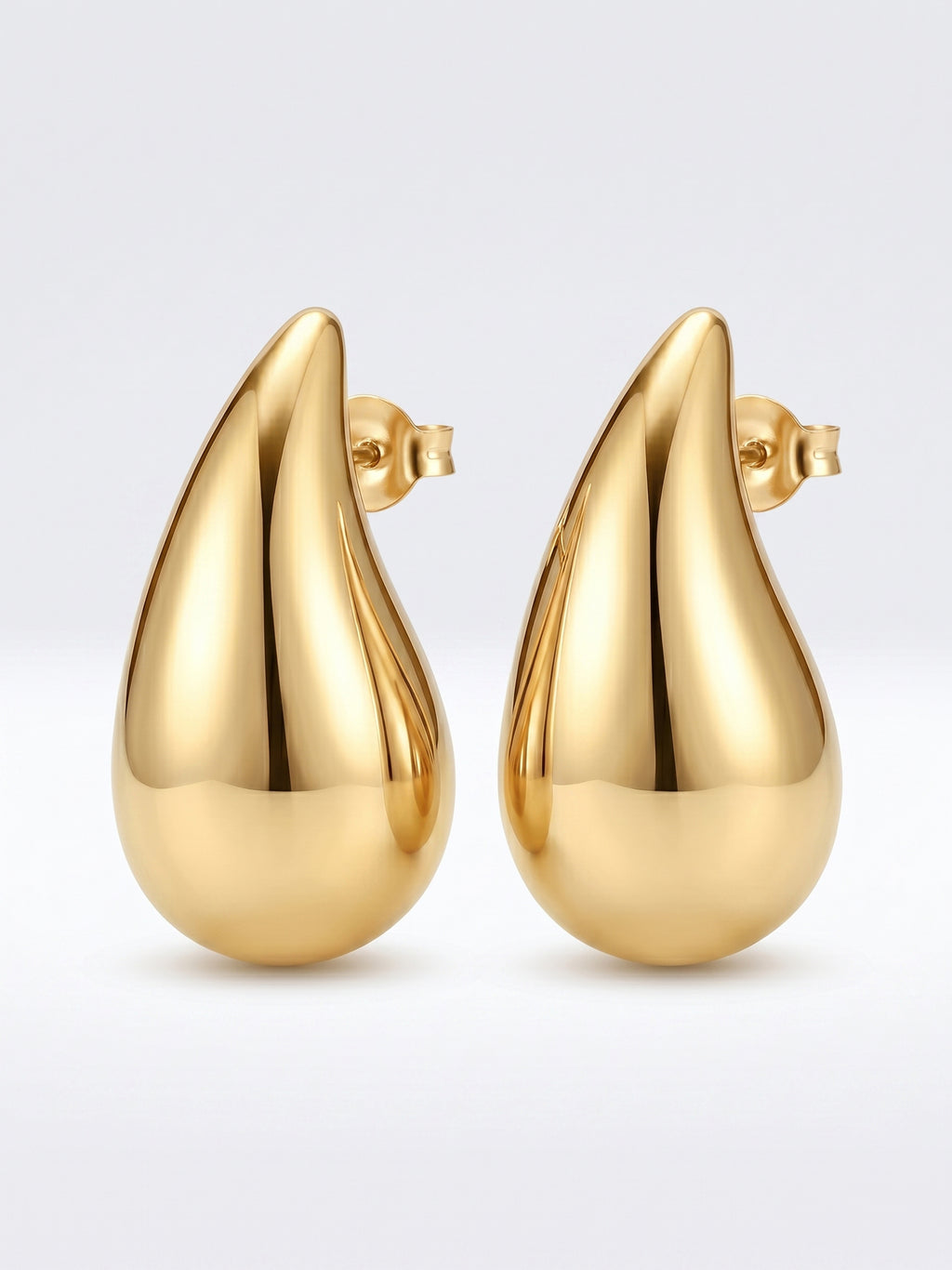 Gilded Mirror Teardrop Studs
