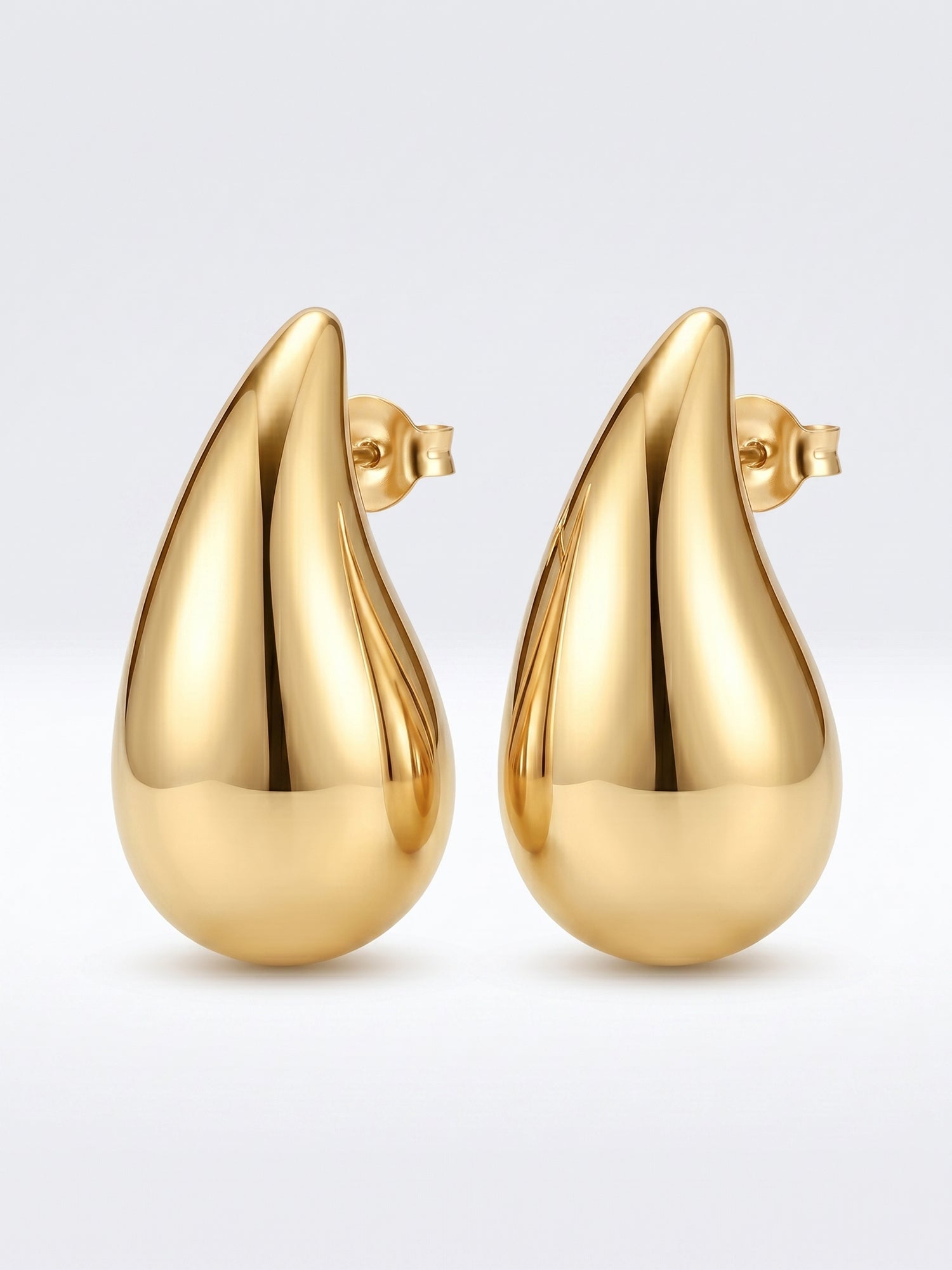 Gilded Mirror Teardrop Studs