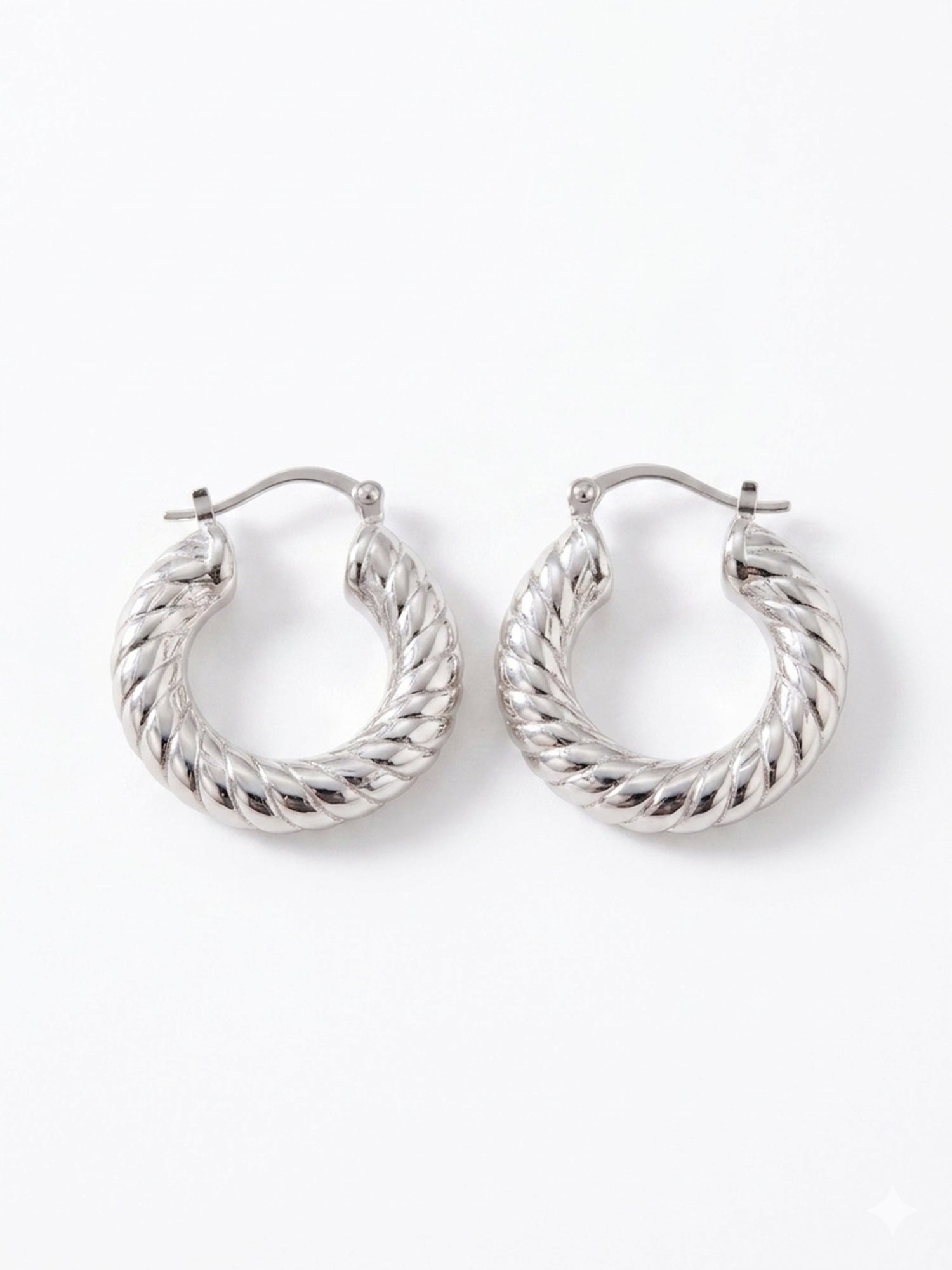 Sculptural Twisted Rope Hoop Earrings